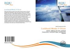 Capa do livro de Lockheed Model 9 Orion 