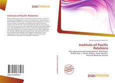 Bookcover of Institute of Pacific Relations