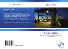 Bookcover of Criterion Validity