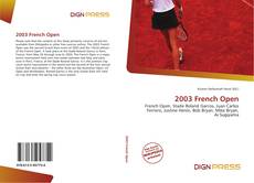 Bookcover of 2003 French Open