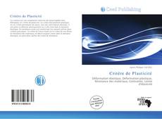 Portada del libro de Critère de Plasticité