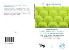 Bookcover of 1985 Lipton International Players Championships