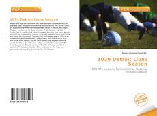 1939 Detroit Lions Season kitap kapağı