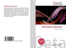 Buchcover von Ambrosius Hubrecht