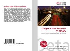 Copertina di Oregon Ballot Measure 63 (2008)