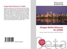 Oregon Ballot Measure 61 (2008)的封面