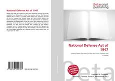 Portada del libro de National Defense Act of 1947