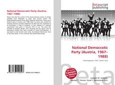 Bookcover of National Democratic Party (Austria, 1967–1988)