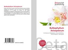 Bulbophyllum Anisopterum kitap kapağı