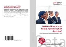 Portada del libro de National Institute of Public Administration (Pakistan)
