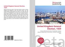 Buchcover von United Kingdom General Election, 1929