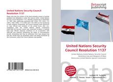 Bookcover of United Nations Security Council Resolution 1137