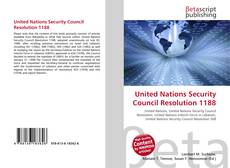 Buchcover von United Nations Security Council Resolution 1188