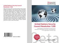 Buchcover von United Nations Security Council Resolution 1208