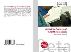 American Society of Anesthesiologists的封面