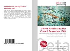Bookcover of United Nations Security Council Resolution 1063