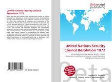 Bookcover of United Nations Security Council Resolution 1072