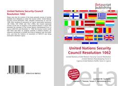 Bookcover of United Nations Security Council Resolution 1062