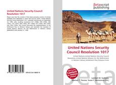 Bookcover of United Nations Security Council Resolution 1017