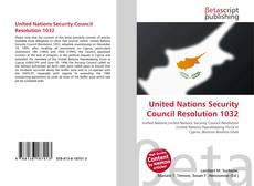 Bookcover of United Nations Security Council Resolution 1032