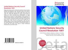 Bookcover of United Nations Security Council Resolution 1001