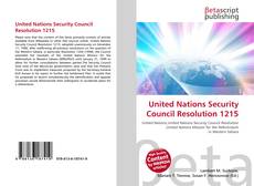 United Nations Security Council Resolution 1215 kitap kapağı