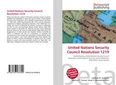 Portada del libro de United Nations Security Council Resolution 1219
