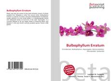 Capa do livro de Bulbophyllum Erratum 