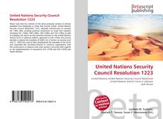Buchcover von United Nations Security Council Resolution 1223