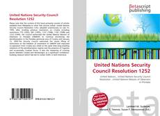 Couverture de United Nations Security Council Resolution 1252