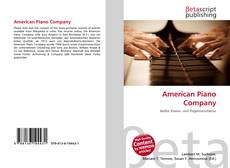 Bookcover of American Piano Company