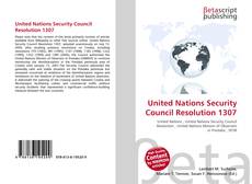 United Nations Security Council Resolution 1307的封面