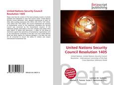 Capa do livro de United Nations Security Council Resolution 1405 