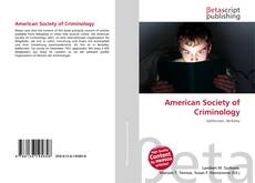 American Society of Criminology的封面