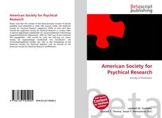Couverture de American Society for Psychical Research