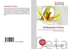 Bulbophyllum Elisae kitap kapağı