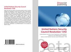 Capa do livro de United Nations Security Council Resolution 1292 