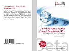 United Nations Security Council Resolution 1433 kitap kapağı