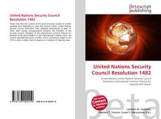 United Nations Security Council Resolution 1482 kitap kapağı
