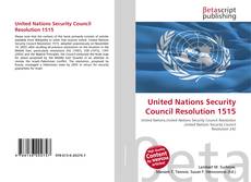 Bookcover of United Nations Security Council Resolution 1515