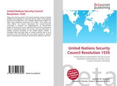 Capa do livro de United Nations Security Council Resolution 1535 