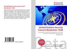 Capa do livro de United Nations Security Council Resolution 1538 