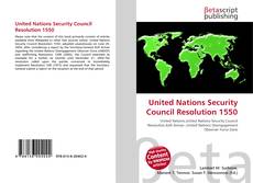 Bookcover of United Nations Security Council Resolution 1550