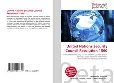 Bookcover of United Nations Security Council Resolution 1560