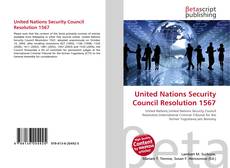 Bookcover of United Nations Security Council Resolution 1567