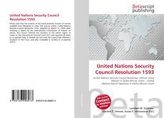 Обложка United Nations Security Council Resolution 1593