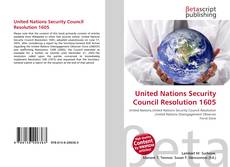 United Nations Security Council Resolution 1605的封面