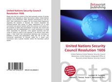 United Nations Security Council Resolution 1606的封面