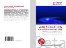 Bookcover of United Nations Security Council Resolution 1608