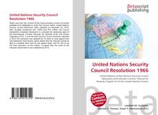 Couverture de United Nations Security Council Resolution 1966